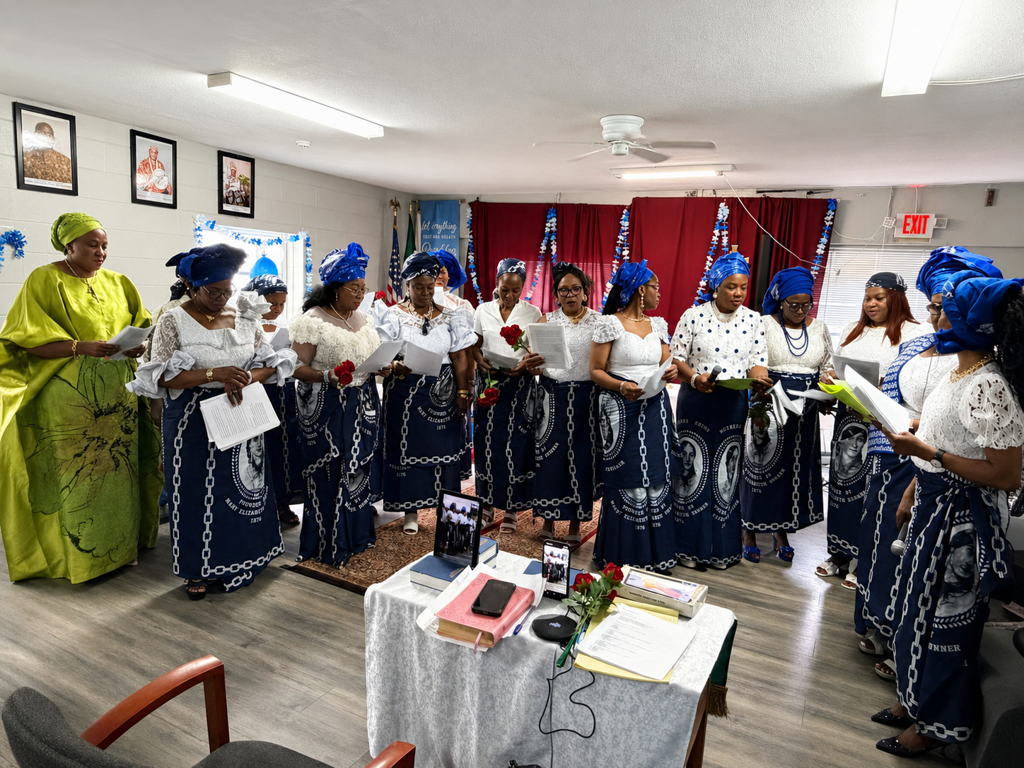 Women of Emmanuel Anglican Church singing during Mother's Sunday